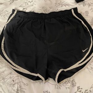 Nike Women's Black and White Athletic Shorts